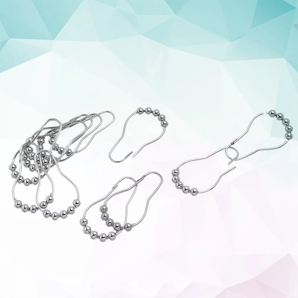 16 Pcs Curtain Hook Bath Metal Hooks for Shower Drapery Rings with Heart Bathroom