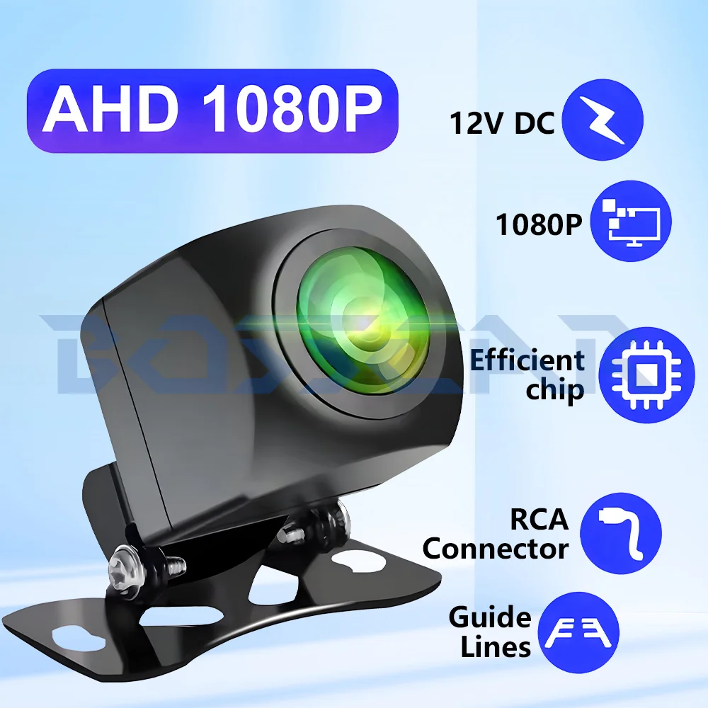 Telecamera posteriore per auto AHD 1920x1080P 200 ° per Fisheye Golden Lens Full HDR Visione notturna Telecamera frontale per re