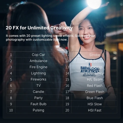 Imagen 2 del producto Ulanzi L024 40W RGB Luz de vídeo 2500-6500K Bicolor 0-359 ° Luz COB RGB Mini Luz de relleno de montaje Bowens Luz COB de 3400 mAh