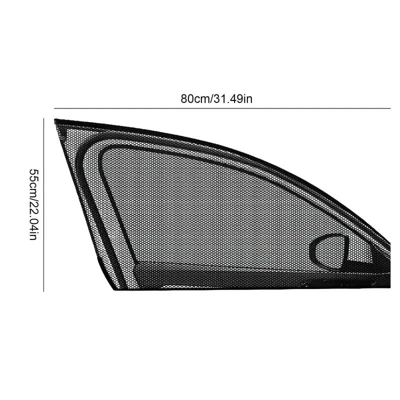 2Pcs Car Sunshade Curtains Side Window Shades Car Curtains Protection Repellent Mosquito Mesh Net Sunshade UV Sun Visor