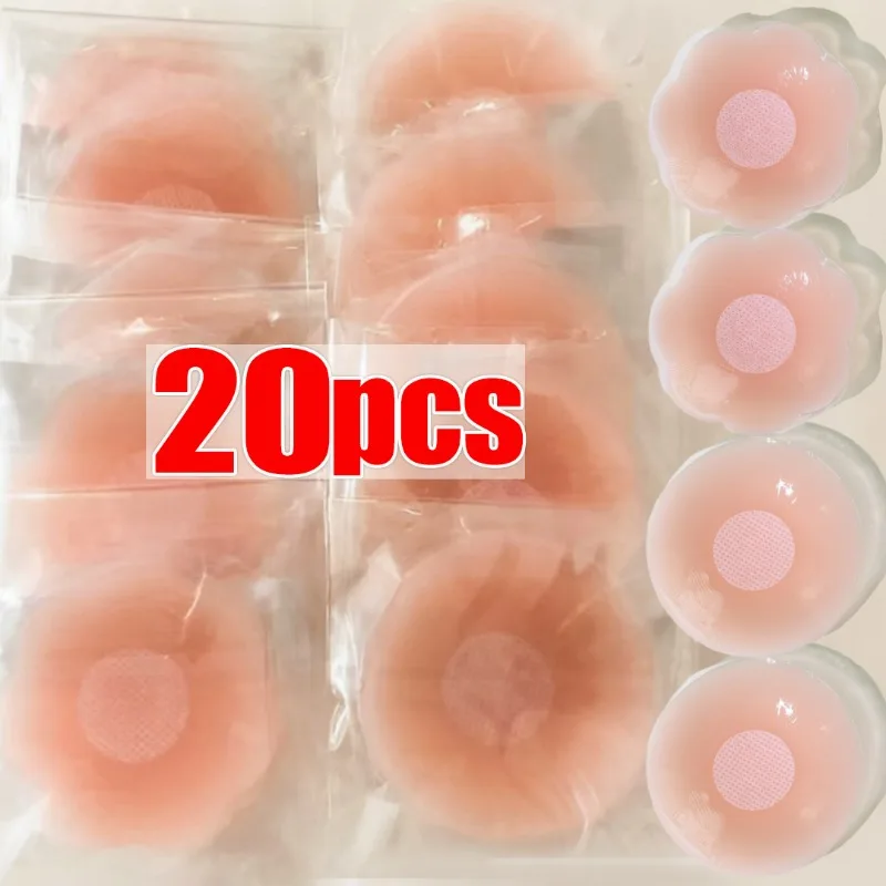 2/20pcs Women Invisible Nipple Cover Stickers Self-adhesive Chest Breast Petals Silicone Lift Up Paddings Reusable Patch Bra