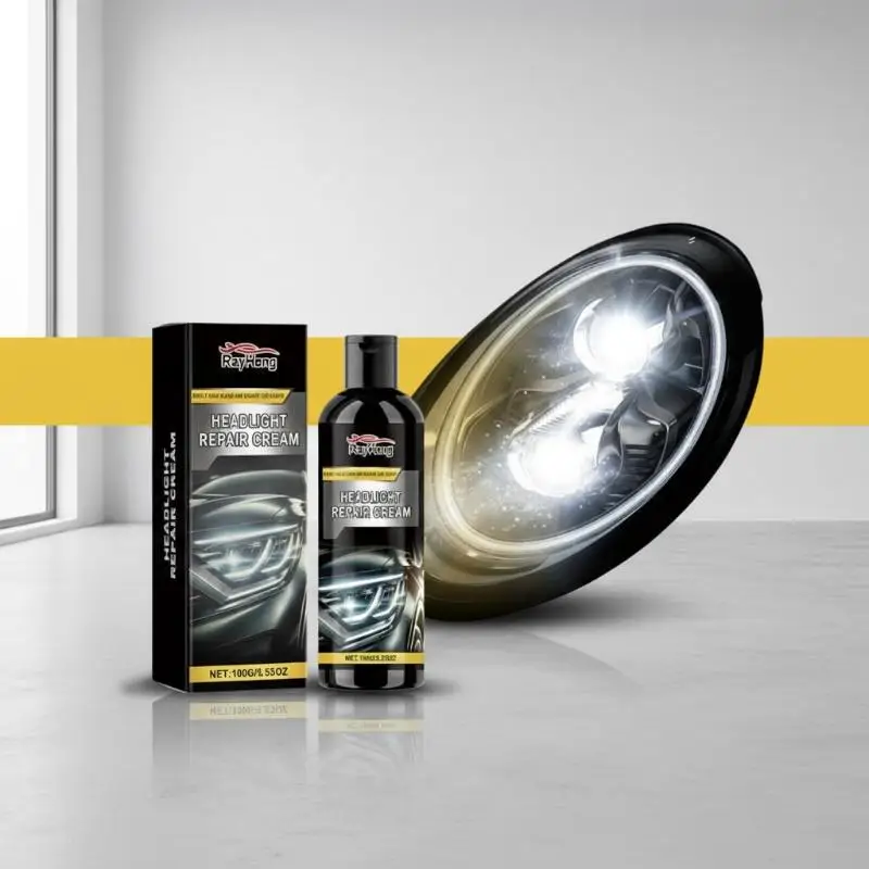 Car Headlights Restoration Kit Chemical Brightener Headlight Polisher Restorer Polishing Paste Set Auto Headlamps Wax Sanding