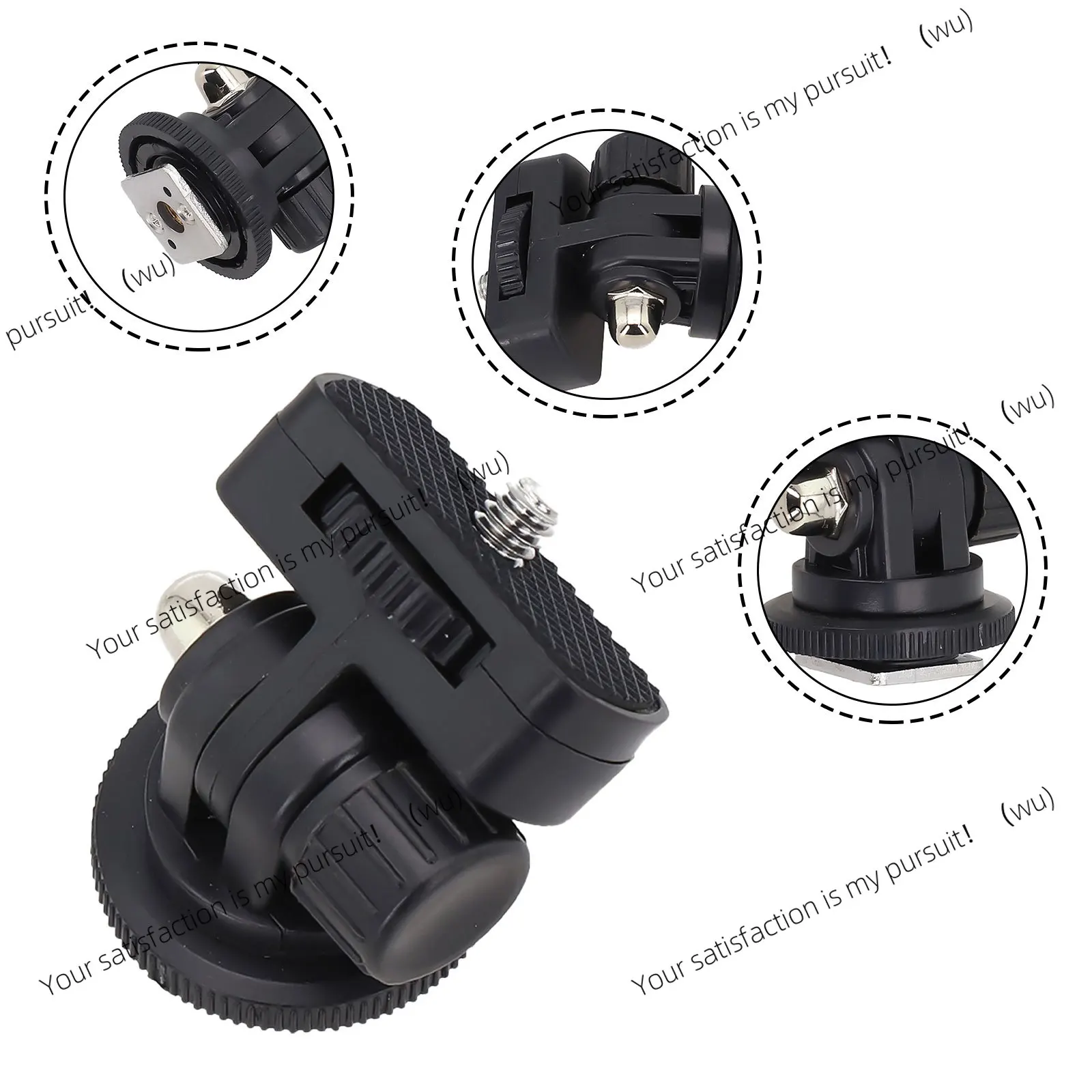 Camera Accessory Holder 1/4 Threaded Cold Shoe for Monitors and Video Lights for DSLR and Mirrorless Cameras