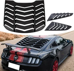 Rear+Side Window Louvers for Ford Mustang 2015-2023 Windshield Sun Shade Cover Vent GT Lambo Style Custom Fit All Weather ABS