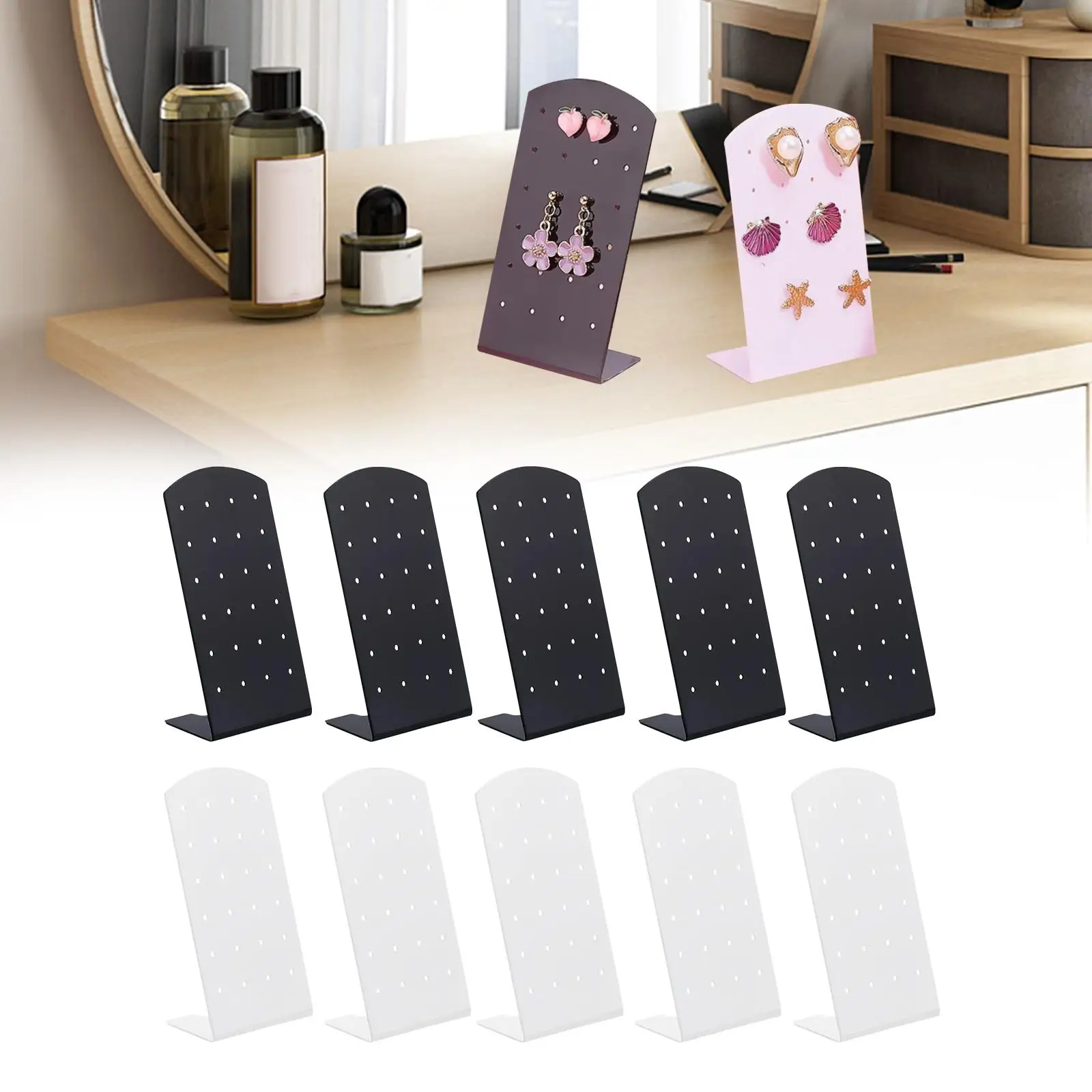 

10Pcs Earring Display Stand Jewelry Display Earring Studs Rack Jewelry Holder for Showcase Dresser Shopping Mall Photography