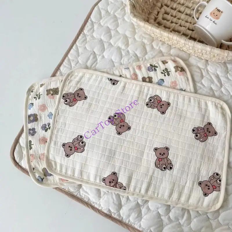 

634F Quilted Baby Pillows Cushion Cotton Pillow Cover for Newborns