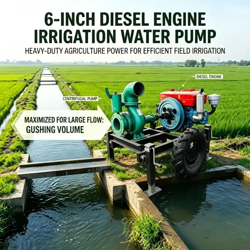 6 Inch 18-35hp Big Flow diesel Irrigation Agricultural Water Pump