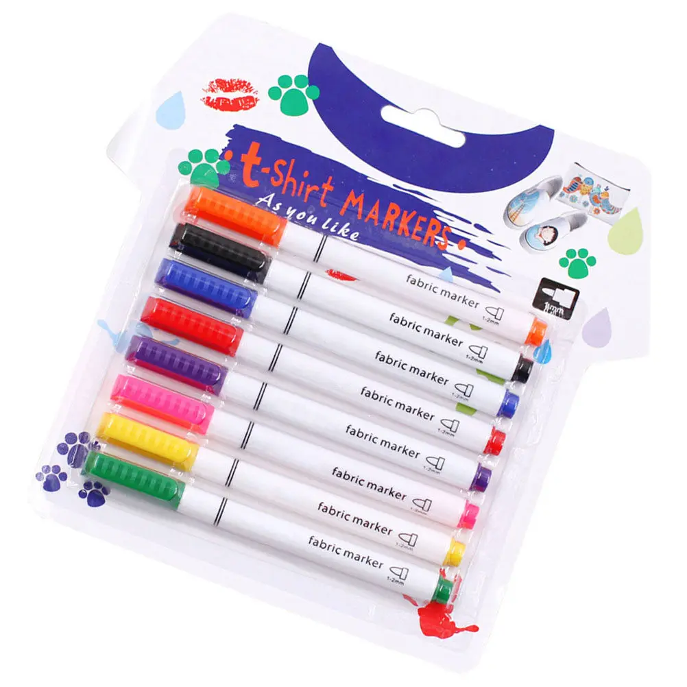 

8Pcs Fabric Marker Pen DIY Graffiti Cloth Painting Fadeless Quick Dry Colorful Marking Art Supplies DIY Fabric Marker