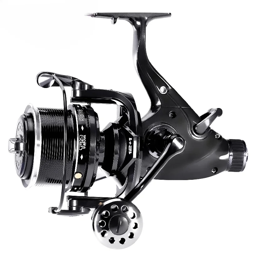 Nuevo Carrete de Pesca de Carpa, Carretes Giratorios con Doble Freno Máximo de 27 kg, 12+1BB, Carretilha de Pesca, Accesorios para Pesca en Mar/Agua Salada/Agua Dulce