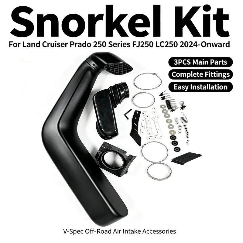 For Land Cruiser Prado 250 Series FJ250 LC250 2024+ Off‑Road Snorkel Air Intake Kit V‑Spec Factory Quality Auto Exterior Parts