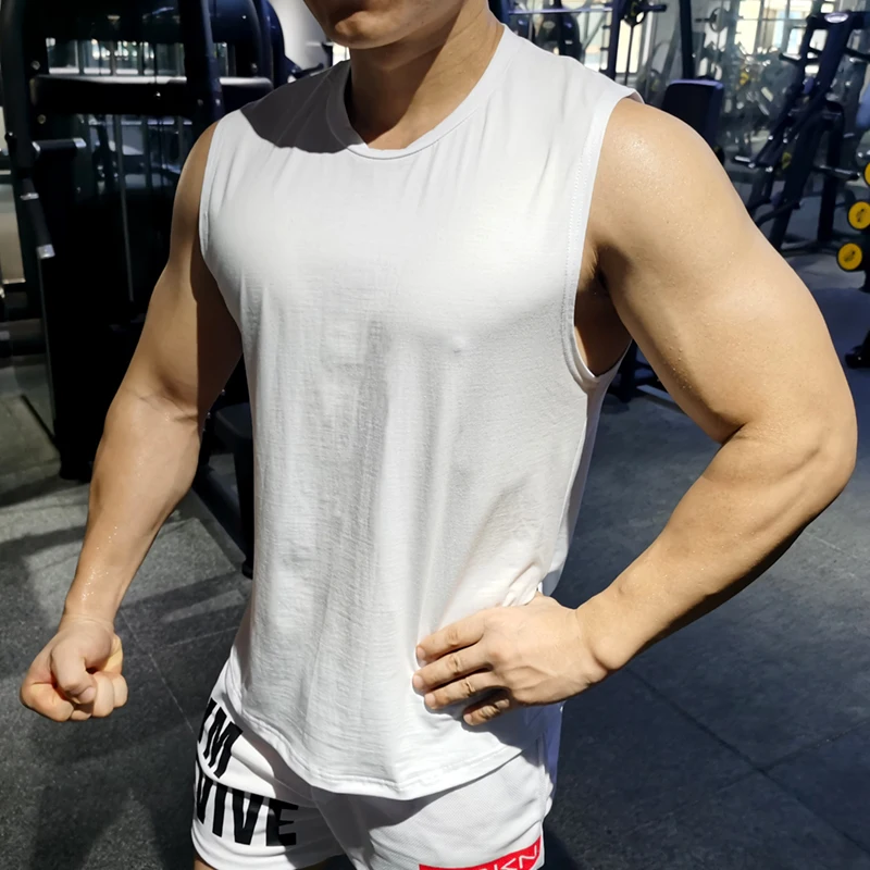 Sports Vest Men Summer Loose Breathable Quick-drying Stretch Casual Running Basketball Fitness Training Sleeveless T-shirt