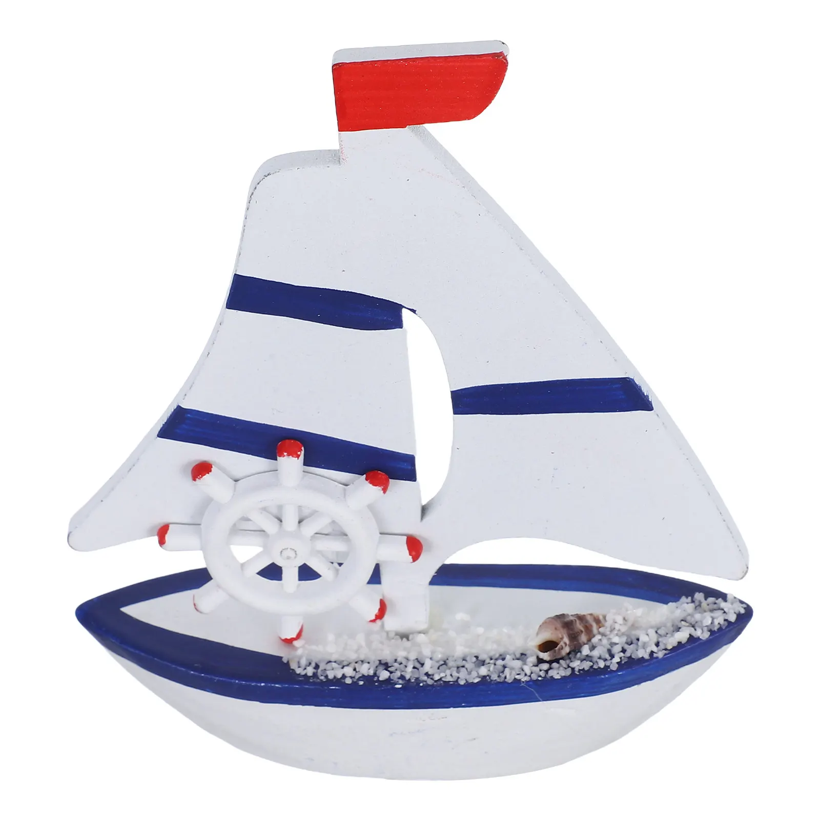 

Миниатюрная деревянная средиземноморская парусная лодка, морской декор для рабочего стола, креативное украшение в виде маленькой парусной лодки, реквизит для фотосессий в морском стиле