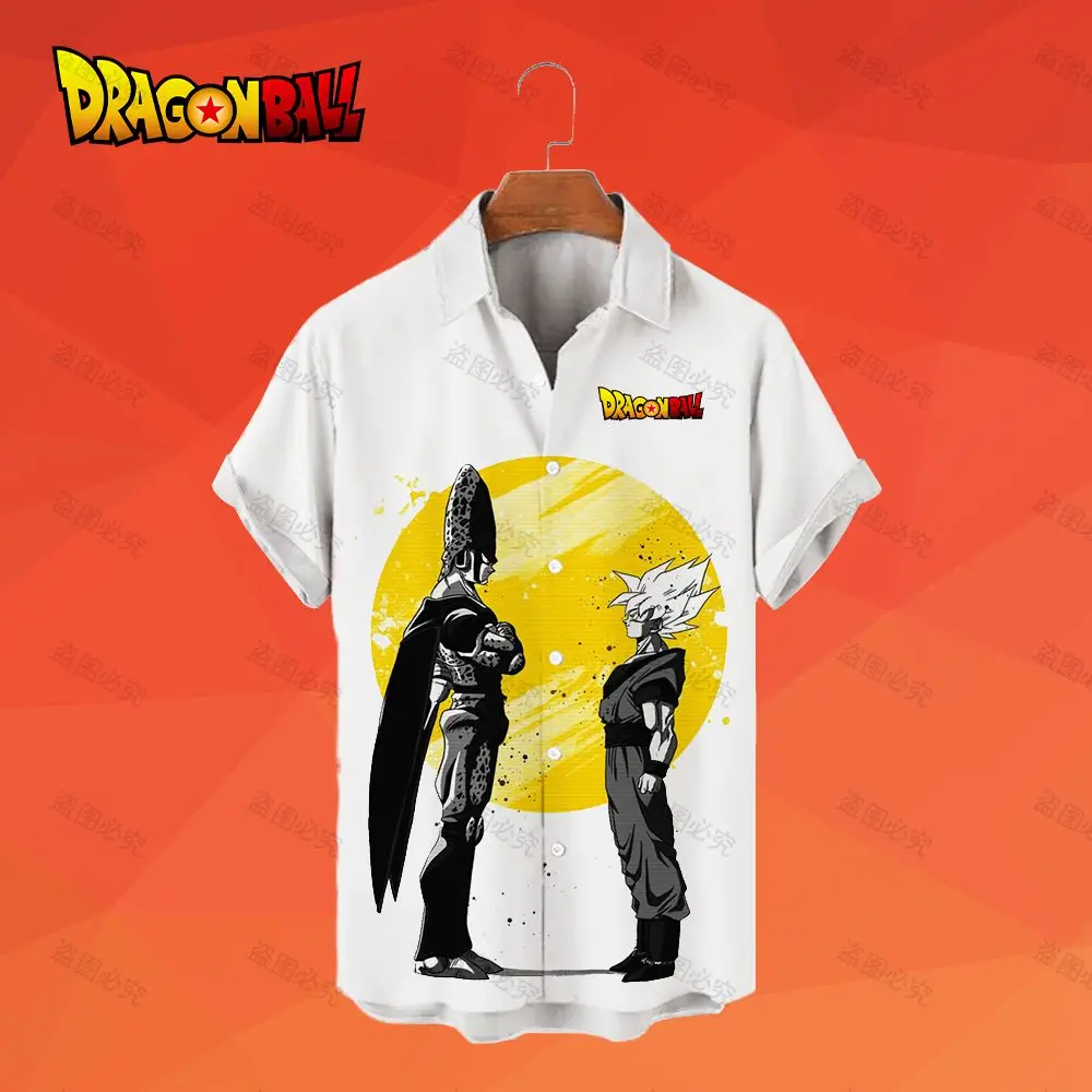 Vegeta Dragon Ball Z Men's Shirts Men's Social Shirt 5XL Goku Short Sleeve Streetwear Fashion Beach Style Summer Y2k Harajuku