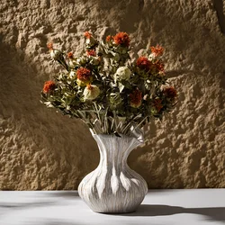CAPIRON Wabi Sabi Ceramic Vase for Dried Flower Pampas Grass Retro Centerpiece Decor Home Interior Coffee Table Decoration Gifts