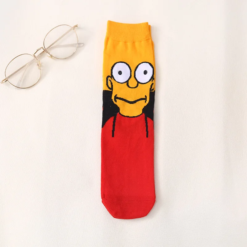 2022 new arrival Personality cartoon Simpson socks women men happy socks Harajuku hip-hop combed cotton Sokken kawaii cute socks