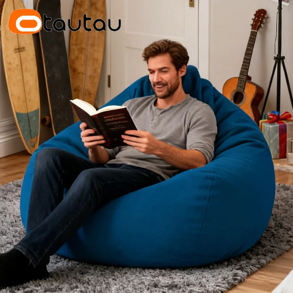 OTAUTAU Cotton Linen Bean Bag Cover DD002【No Filler Inside! You Need To Buy Filler By Yourself !】 view 6
