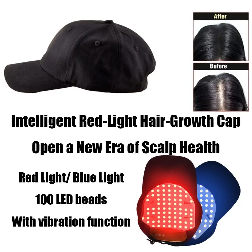 Infrared Light Red Light Hair Cap Red Blue Purple Light 56/100 LED Hair Growth Cap USB Anti Hair Loss LED Haircare Cap