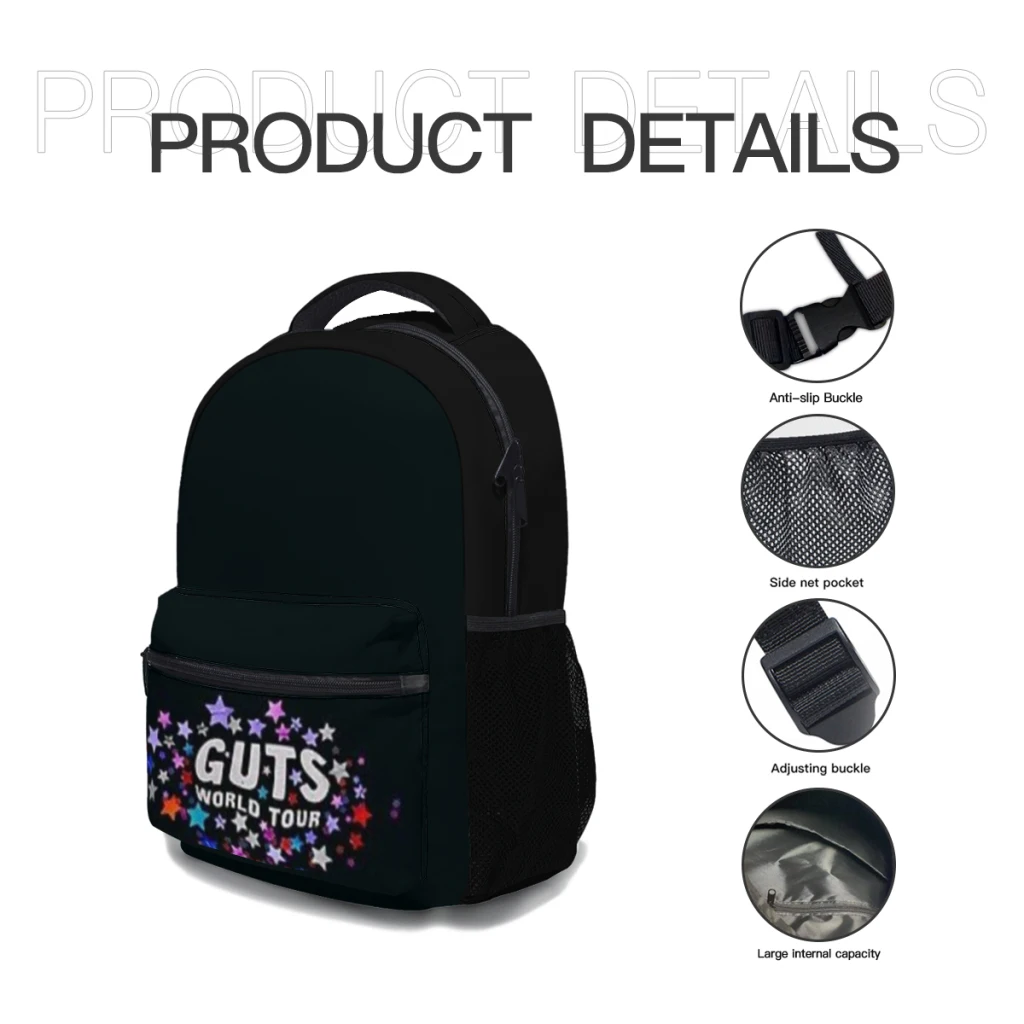 GUTS WORLD TOUR OLIVIA ROGRIGO Schooltas voor meisjes Grote capaciteit studentenrugzak Cartoon middelbare schoolstudentrugzak 17 inch