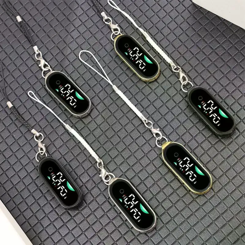 1Pcs Simple Time Display Luminous Student Children's Electronic Watch Pendant Portable Small Watch Creative Lanyard