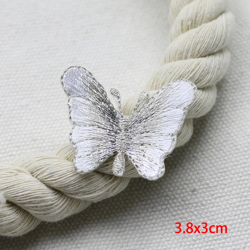 Butterfly Embroidery Patch Cloth Sticker Fashion Patches Decals DIY Patch Hole Clothes Bag Decoration Small Applique Sew Sticker