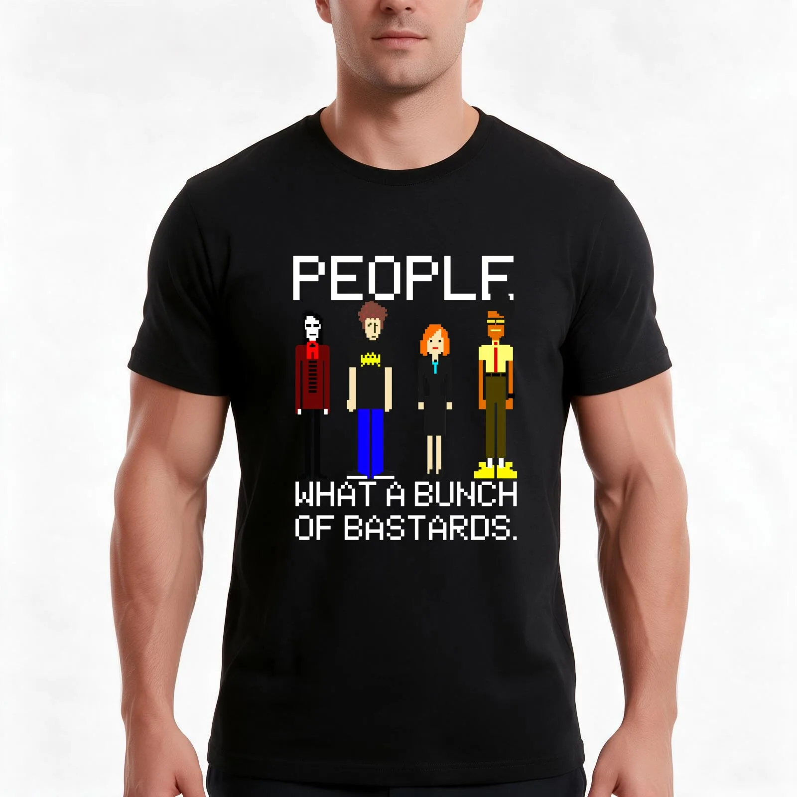 IT CROWD - People what a bunch T-Shirt, Summer Casual Cotton Tee, Oversized Streetwear Tops, Vintage Graphic Print, 100% Cotton