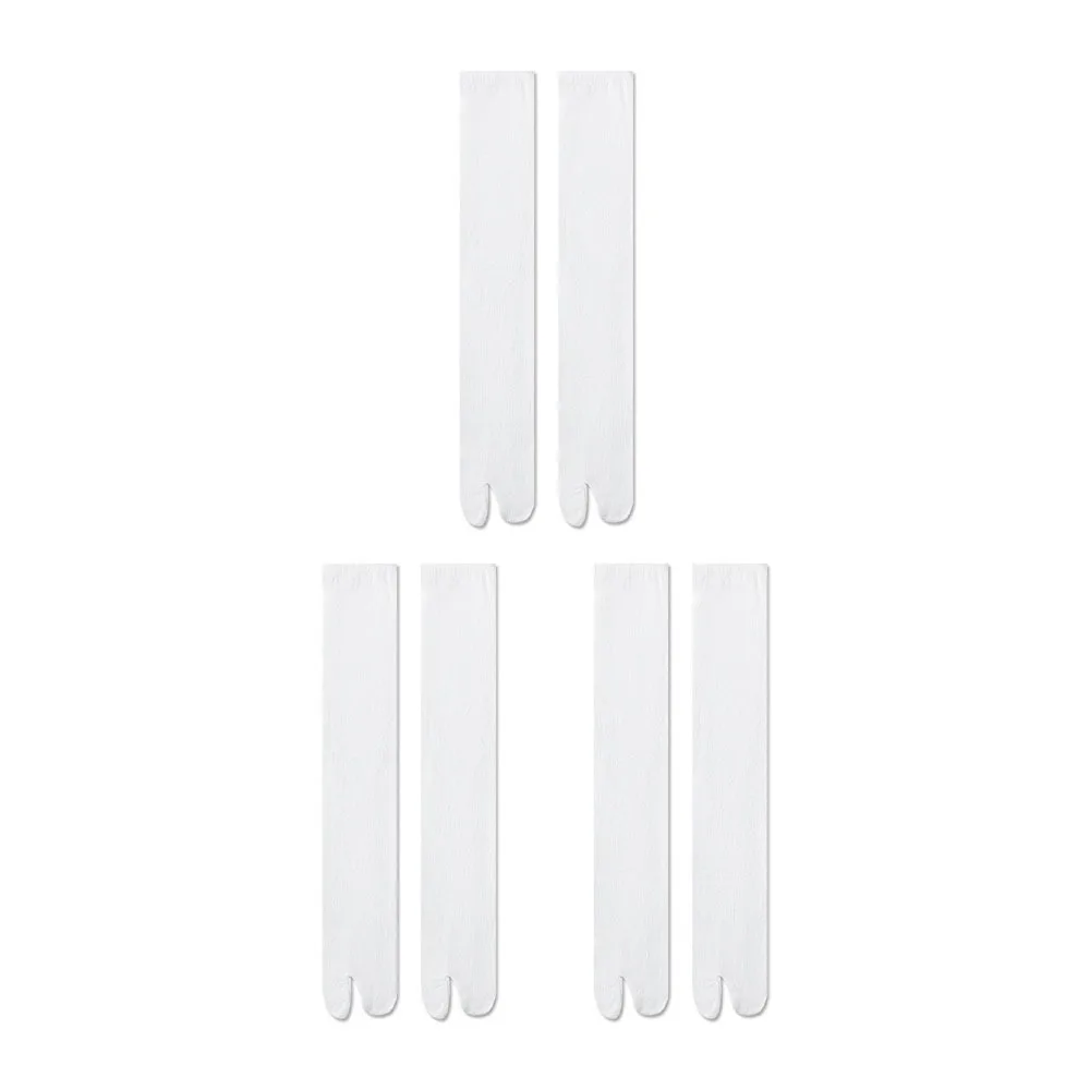 

3Pairs Simple Anti Slip Two Toed Cotton Socks Business Mid-calf Split Toe Sock Solid Color Women Men Short Tube Socks Sports