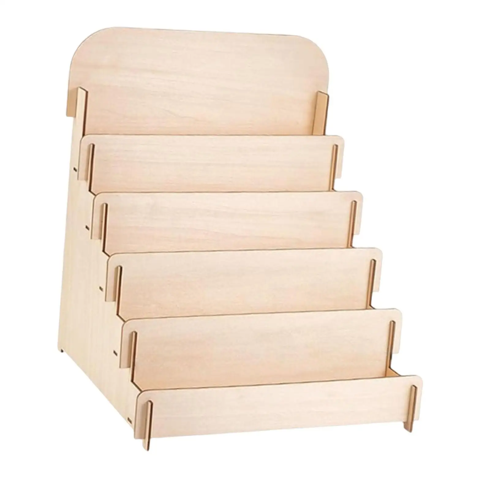 Card Display Stand Cabinets Decor Wood Business Card Display Holder for Book Table Cosmetics Hair Clips Postcards Sticker Retail