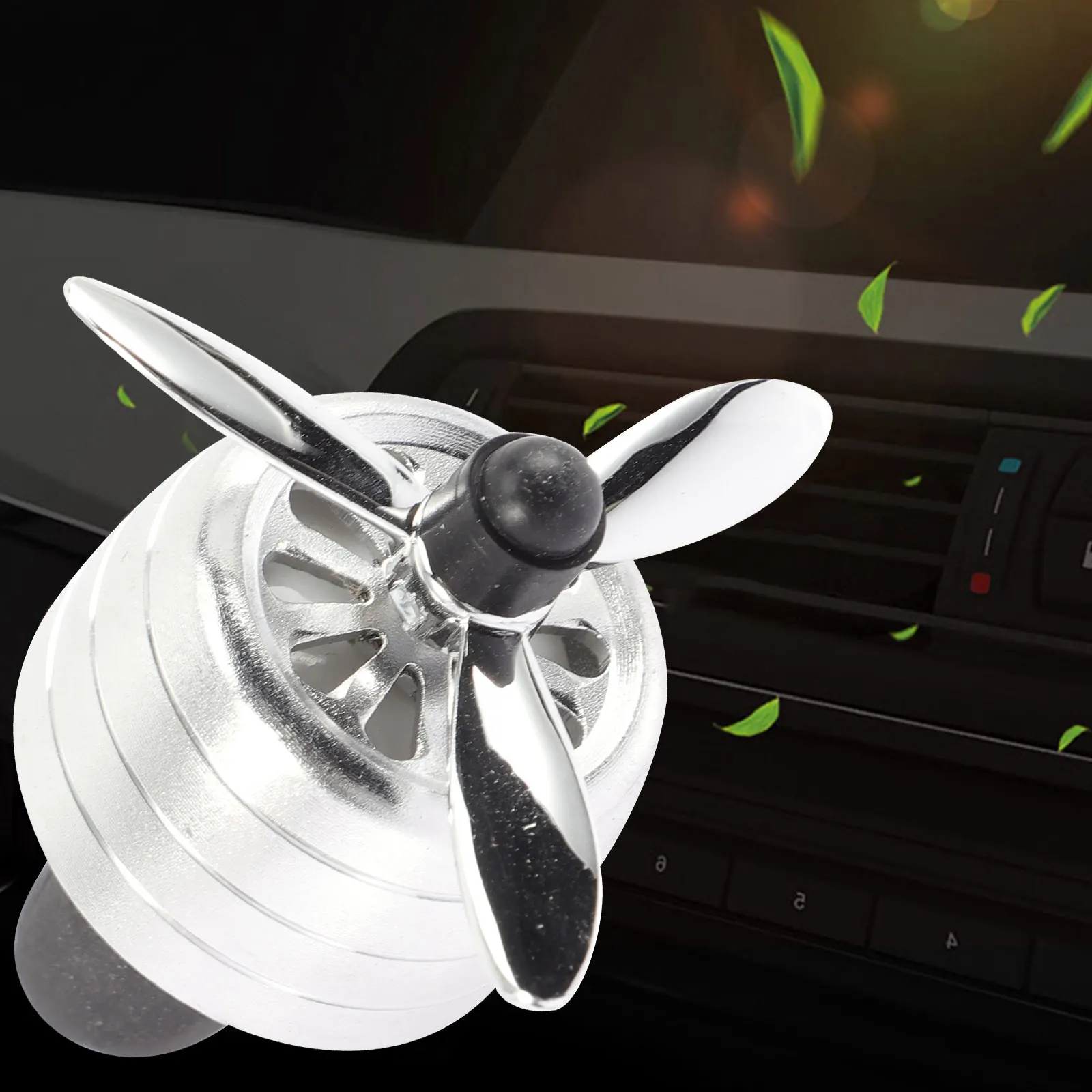 

Air Car Aromatherapy Fan Interior Accessories Decor Aluminum Alloy Perfume Diffuser