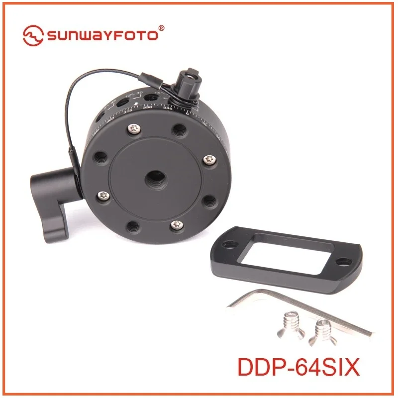 SUNWAYFOTO DDP-64SIX 64mm Aluminum Indexing Rotator, Arca-Swiss Dovetail Base with 10kg Load for 360° Spherical Panorama