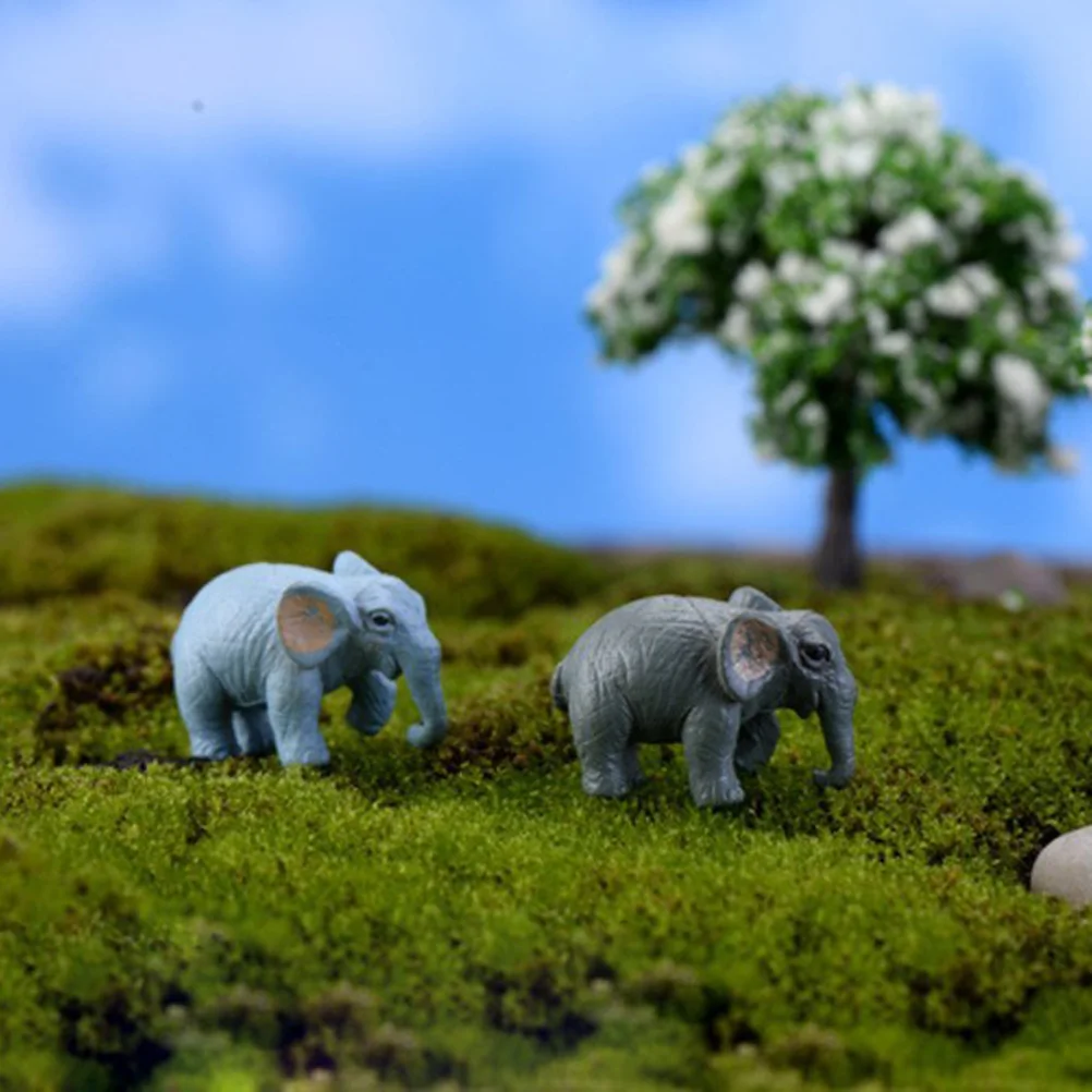 10pcs Miniature Elephant mini house Decoration Micro Landscape Ornament (Random Color) mini house elephant