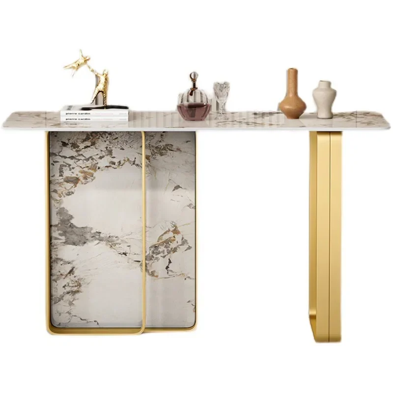 

Creative rock slab entrance Light luxury entrance entrance table Hotel cafe Wall bar Simple fashion long table