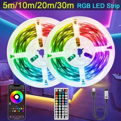 RGB Led Strip Lights 10m 20m 30m Led Room Light with Remote and APP Control RGB Ribbon for Room Home Party Decoration