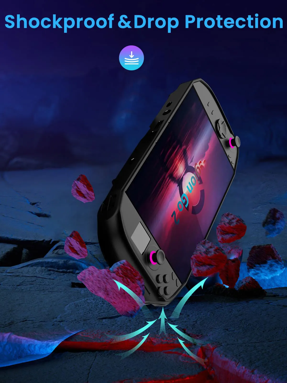 حافظة حماية محمولة من مادة البولي يوريثان الحراري لهاتف Lenovo Legion GO 2، غطاء حماية مضاد للسقوط ومضاد للصدمات لجهاز Legion GO مع حامل