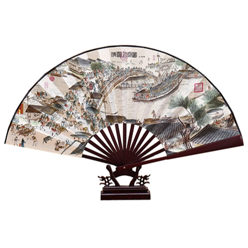 Chinese Hanfu Style Retro Folding Fan Custom Silk Cloth Paper Blank