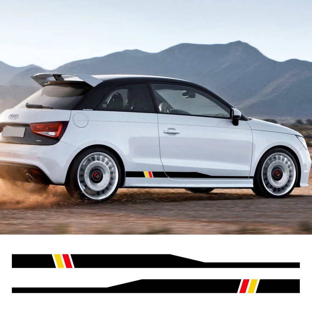 

For Audi A1 8X GB GBA 8XF Sportback TFSI Ego E-Tron Urban Car Racing Stripes Door Sticker Vinyl Decal Trims Auto Accessories