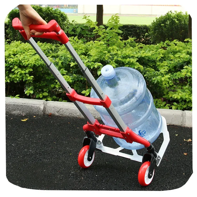 Portable Aluminum Alloy Folding Luggage Cart Shopping Cart Load King Moving Truck Travel Trolley