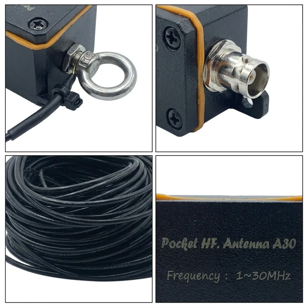 HF Shortwave For Antenna For A30 1-30MHz Portable Broadband Balun 50 Ohm BNC Connector Metal Black For Amateur Radio