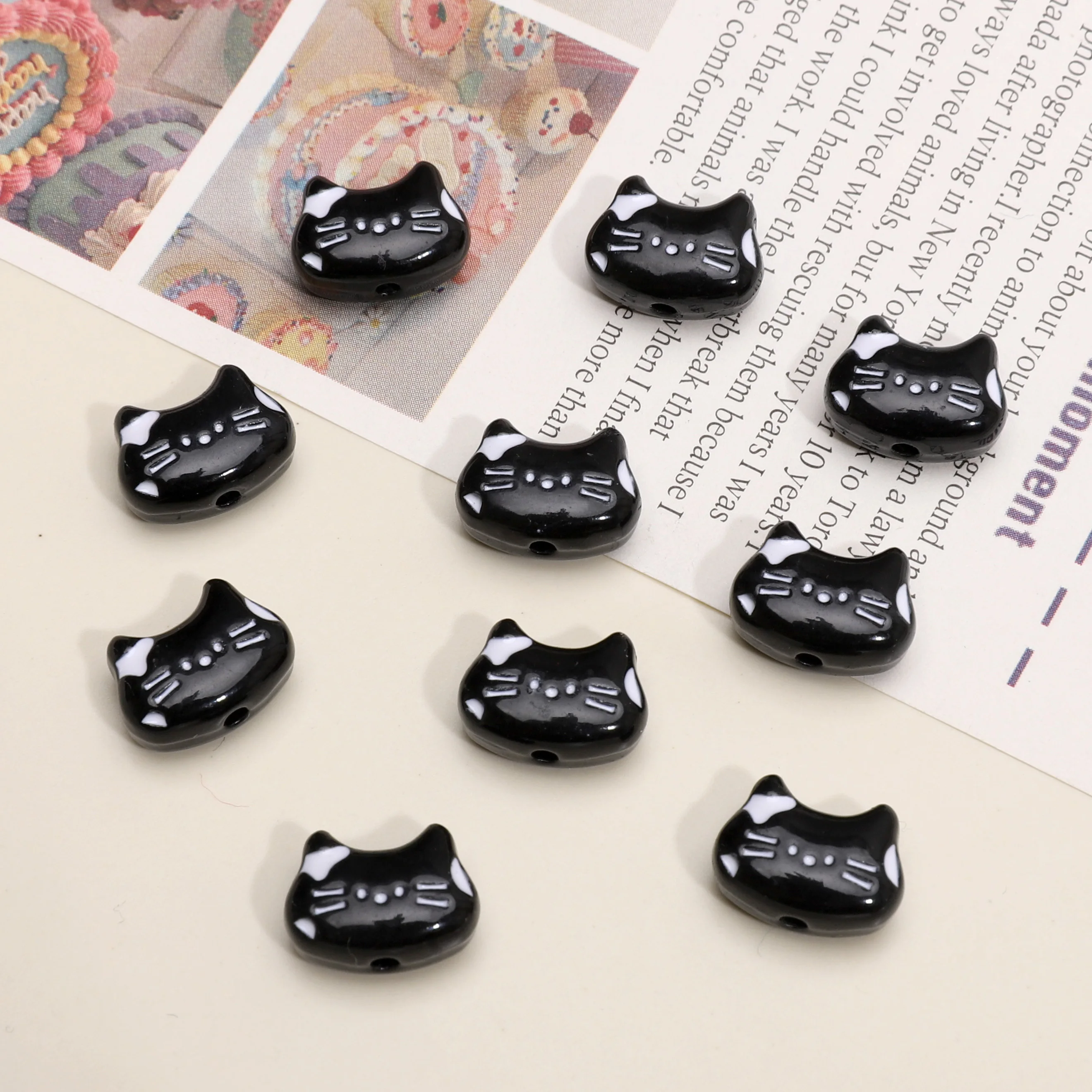 

1Pcs Multiple Colors Alloy Enamel Cat Spacer Beads 12x9mm Hole 1.5mm DIY Jewelry Making Supplies for Bracelets Necklaces