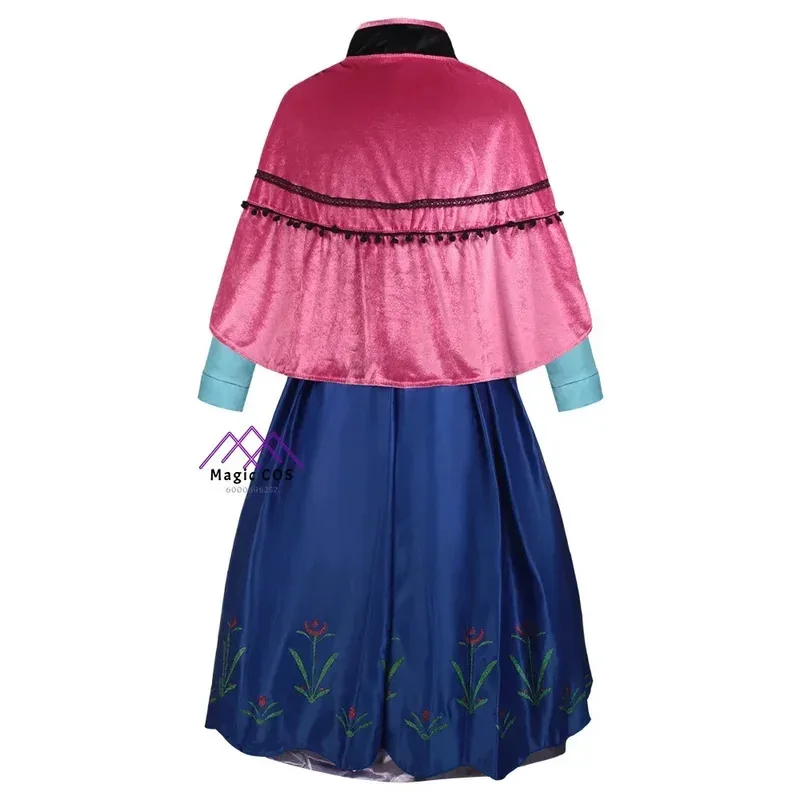 Costume cosplay Anna e Rapunzel Froozeen e abito lungo viola grovigato per le donne Spettacolo teatrale per feste di fiabe di Halloween