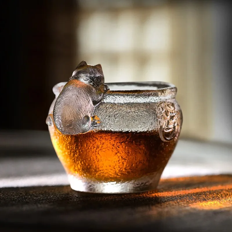 

Glazed teacup Forbidden City Royal Cat Cup Heat-resistant glass master cup Single cup