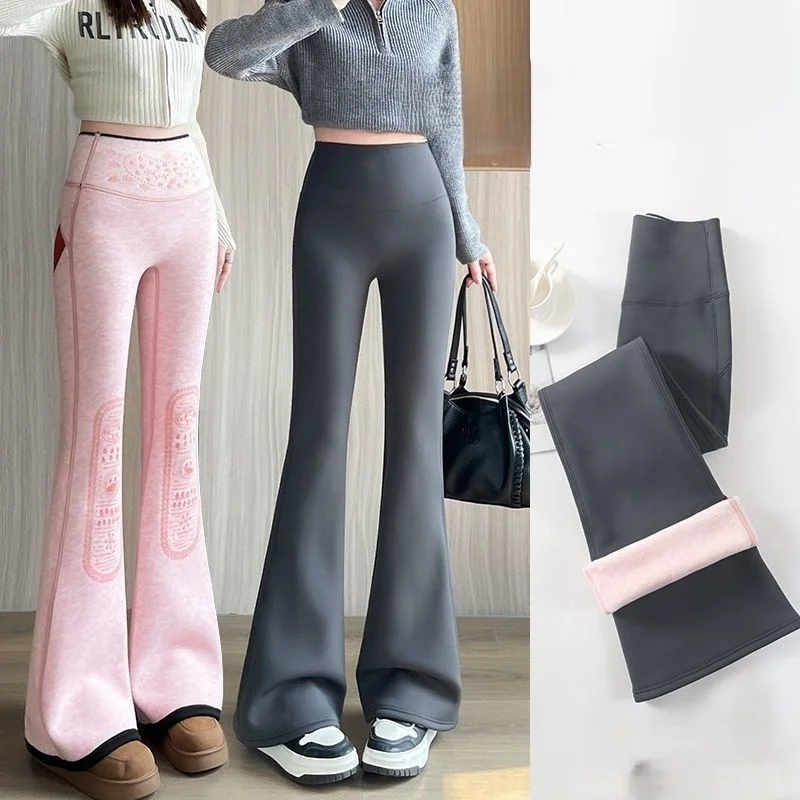 Yoga Pants Double Women Mid Length Drape Smooth Steampunk Tied Plus Size Stretchability Buttock Wine Red Pink Jk Skin Friendly