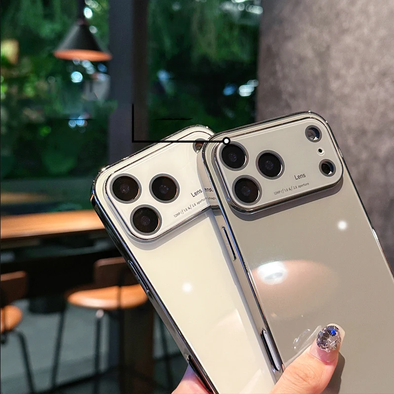 Funda de cristal galvanizado de Color caramelo para iphone 17 Pro Max, protección de lente de cámara, cubierta trasera a prueba de golpes para iphone Air