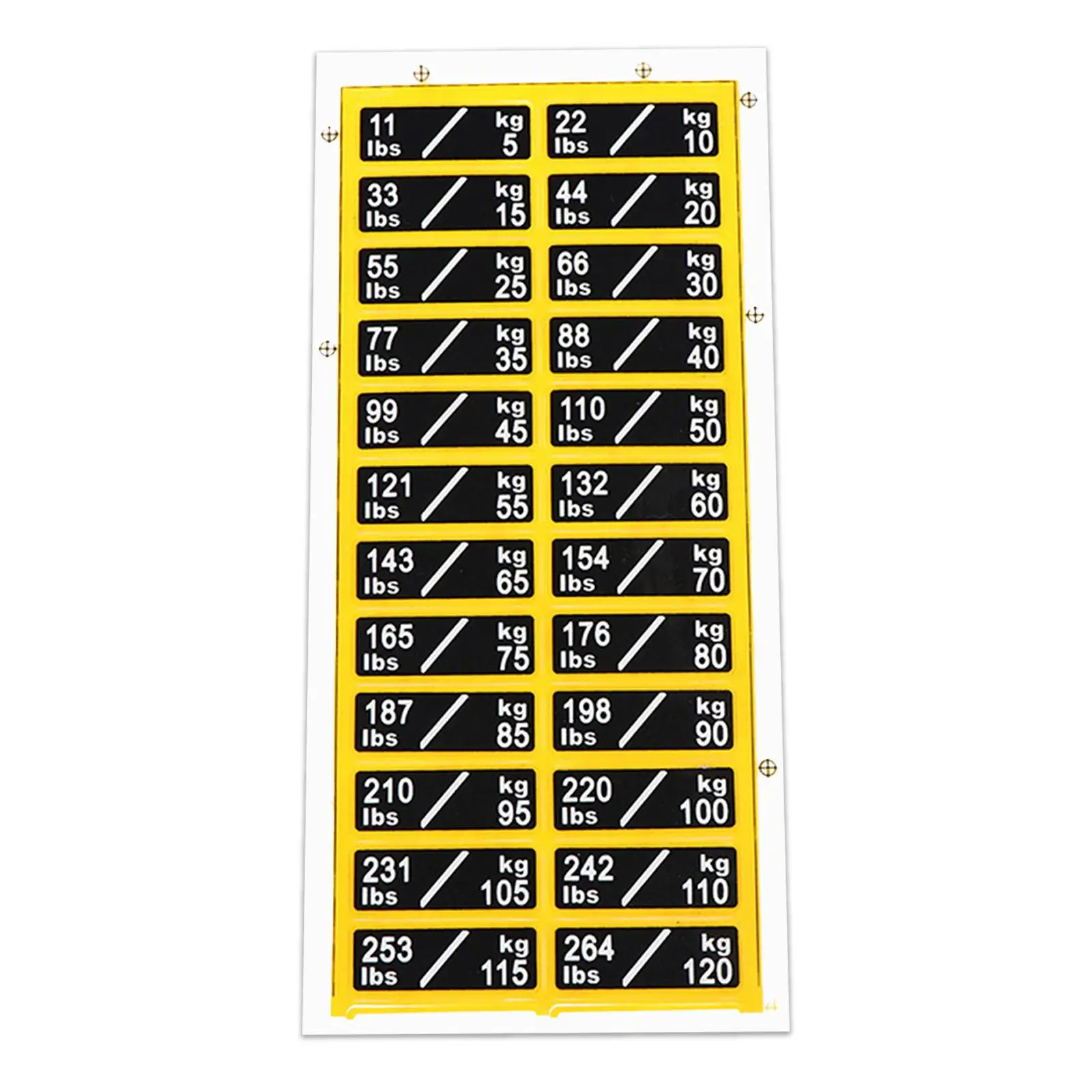 Weight Sticker Weight Stack Labels Sticker Self Adhesive 5 kg -120 kg Power