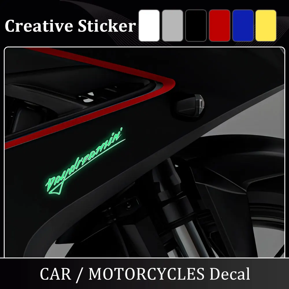 

Motorcycle Glow Stickers Daydreaming Decal Side Boxes Sticker for Honda Yamaha Suzuki Kawasaki Motorbike Decoration Accessories