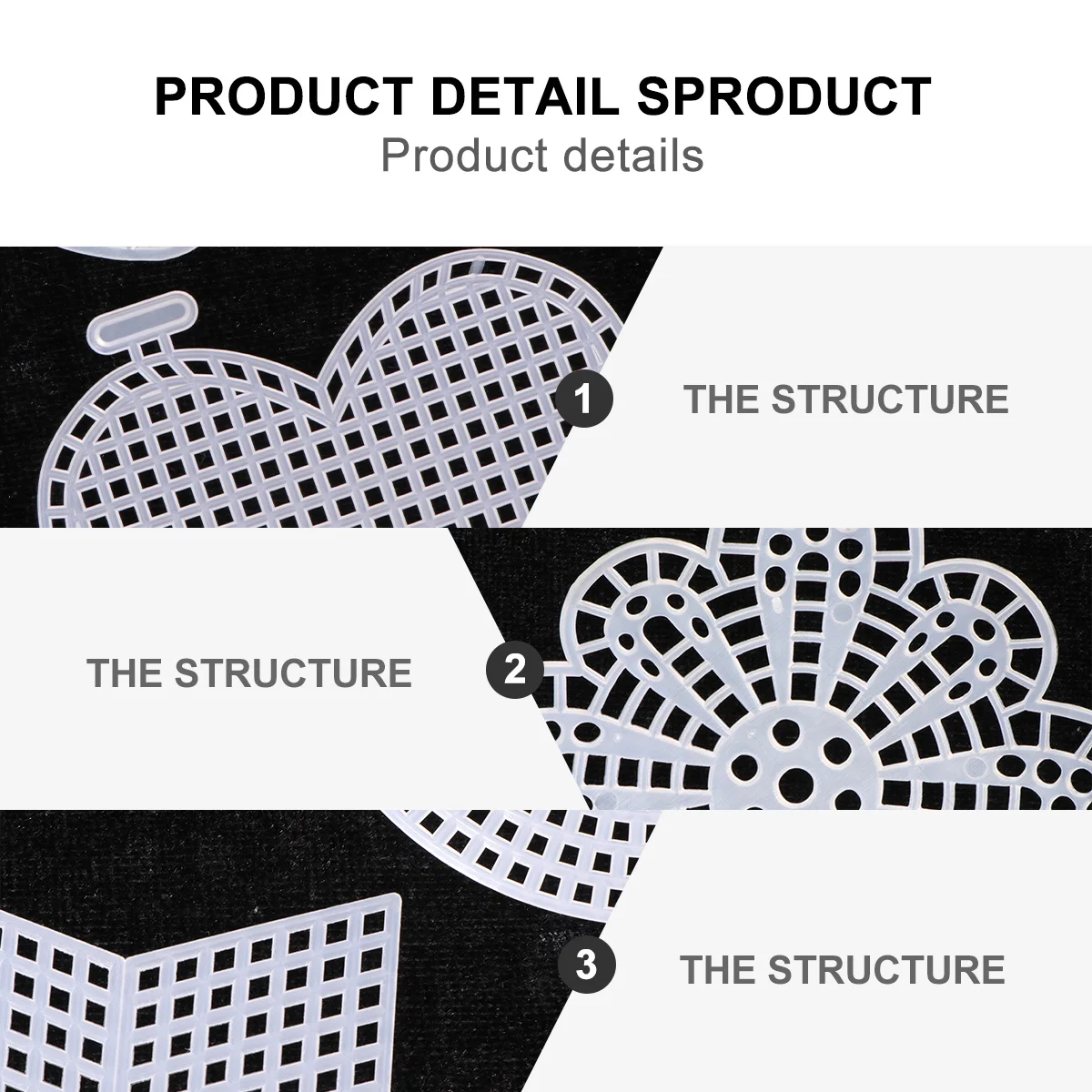 50 قطعة من صفائح القماش البلاستيكية الشبكية ذات الغرز المتقاطعة متعددة الأشكال والتطريز DIY وسادة كوستر لمجموعة أوراق التطريز الحرفية #2