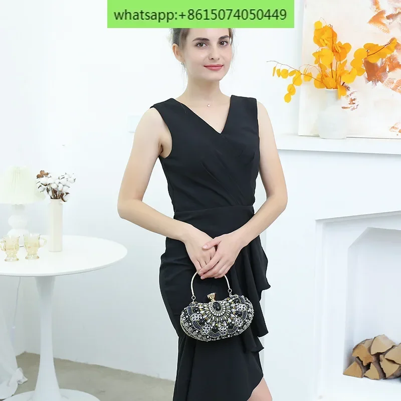 Large space and large capacity women's dinner bag European and American simple style diamond evening bag