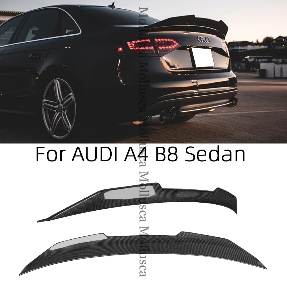 

For AUDI A4 B8 Sedan PSM Style Carbon fiber Rear Spoiler Trunk wing 2007-2011 FRP honeycomb Forged