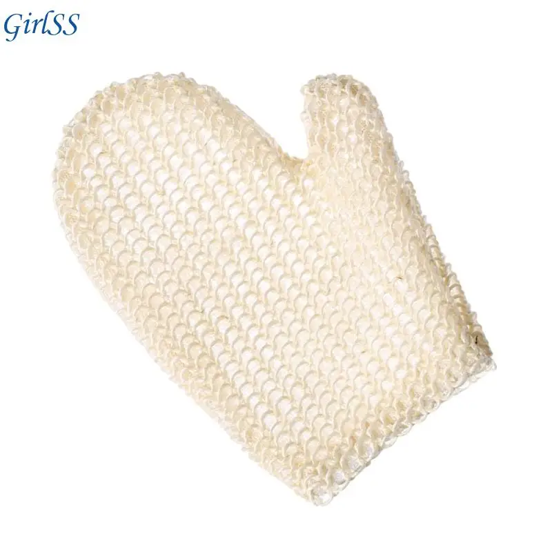 Luva sisal tecida com fibra sisal para uso diário no chuveiro, renovações da pele e terapia massagem T4MB