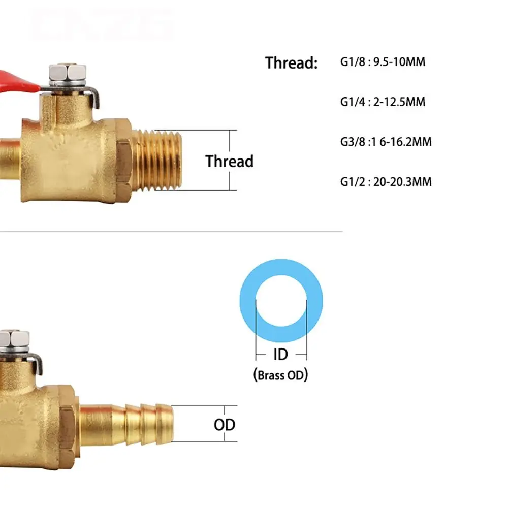 Фитинги для труб, шаровой кран с красной ручкой, 1/8 дюйма, 1/2 дюйма, 1/4 дюйма, пневматический Соединитель с внутренней резьбой, латунный контроллер соединения