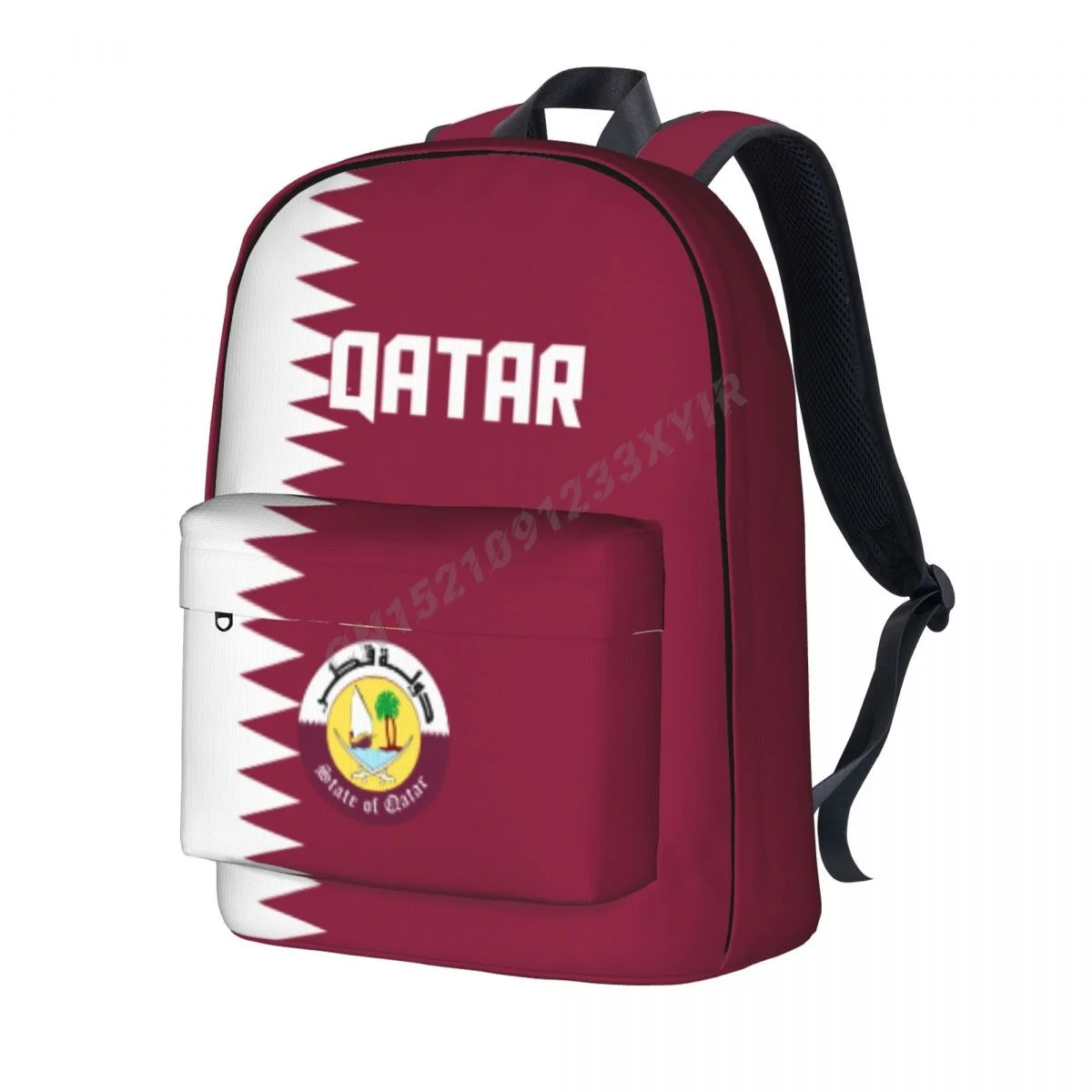 

Unisex Backpack Qatar Flag Qatari Stitch Schoolbag Messenger Bag Case Laptop Travel Bag Mochila Gift